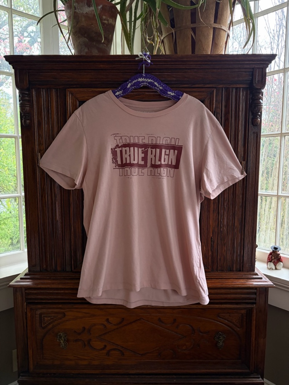 True Religion Men’s Blush Pink Logo Short Sleeve Tee